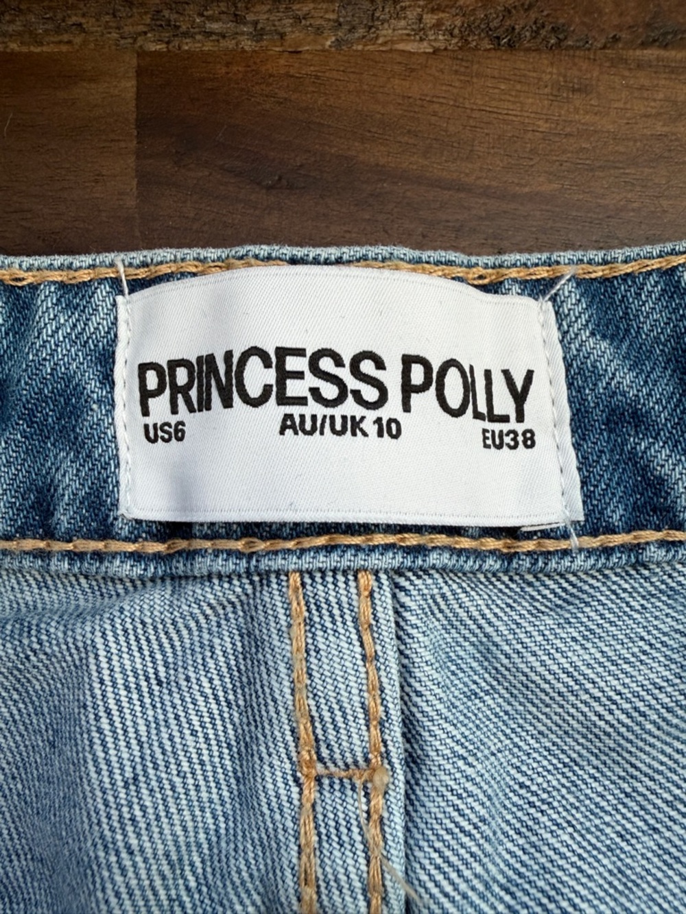 Princess Polly Bruiser Tie Waist Jeans Size 6 Wide Leg 100% Cotton School Casual - Picture 3 of 8